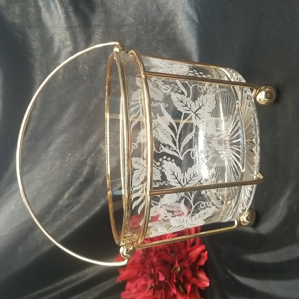 Bartlett Collins Golden Grape Ice Bucket with Gold Cage Holder